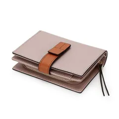 《本革》二つ折り財布 コンパクト ミニウォレット 2つ折り ラベンダーグレージュ