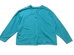 【211540】Samansa Mos2 blue サマンサ モスモス ブルー  スナップボタン　オーバーサイズ　カーディガン　トップス　ブルゾン  ・ アクアグリーン