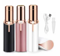 レディースシェーバー 電気シェーバー 電動 顔そり カミソリ 剃刀 脱毛 女性 うぶ毛 ひげ 回転式 コードレス 顔剃り USB充電式 ピンク ホワイト 白 黒【日本語説明書付き】のサムネイル