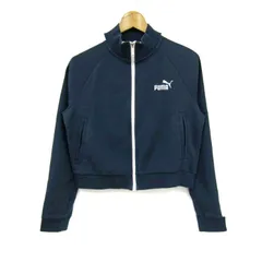 プーマ ジャージ ジャケット トラックジャケット スポーツウエア アウター レディース Mサイズ ネイビー系 PUMA 【中古】