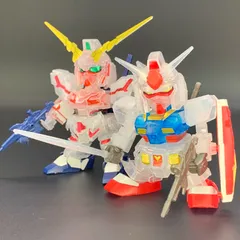 ガンプラ【中古品】ガンプラ 一番くじSDガンダムEXスタンダード C賞RX-78-2 ガンダムソリッドクリア D賞RX-0 ユニコーンガンダム   2体セット【組立済】 369