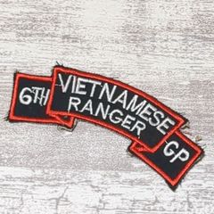 E80 ベトナム 戦争 ワッペン VIETNAMESE RANGER パッチ カスタム ベトジャン 米軍 アメカジ 黒 赤