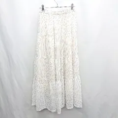 ◇ Θ CIAOPANIC TYPY ウエストゴム ドット柄 ロング フレアー スカート サイズONE ホワイト ブラック レディース E  【1412260014304】