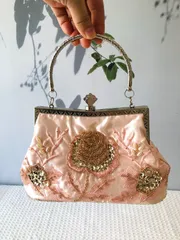 【サンプル処分】パーティーバッグ ビーズ 刺繍 レディース 結婚式 バッグ パール ハンドバッグ クラッチバッグ 二次会 披露宴 卒業式