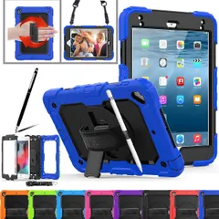 新品 「内蔵スクリーンプロテクター」Doo iPad mini5/mini4 ケース iPad ミニ5/4 ショルダーケース 7.9インチ 第5/4世代対応 耐衝撃 カバー ペン収納付き 360°回転キックスタンド 手持ちバンド ショルダー 落下防止 三層構造