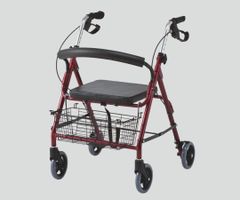 軽量わずか4KG 介助用車椅子 シルバーカー KG12 ワインレッド