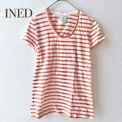 INED イネド【M】半袖Tシャツ ボーダー カジュアル バイカラー　シンプル