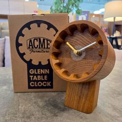 【廃盤希少品】ACME Furniture アクメファニチャー GLENN TABLE CLOCK グレン テーブルクロック 無垢材 時計　◇
