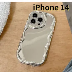 【SHOPS】iPhone14 スマホケース なみなみ 鏡 シルバー ミラー おしゃれ かわいい E037