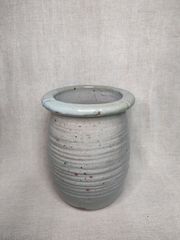 青磁花器　タコツボ型壺　花入れ　傘立て　唐津焼　灰被り青磁花器