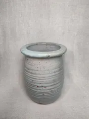 青磁花器　タコツボ型壺　灰被り青磁花器　花入れ　唐津焼 青磁花器 タコツボ型壺 灰被り青磁花器 花入れ 唐津焼