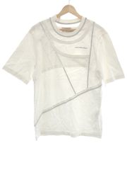 FenG CHen WANG フェン・チェン・ワン PANELLED T SHIRT ロゴ刺繍再構築Tシャツ ホワイト M