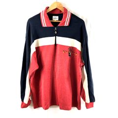 CASTELBAJAC SPORT Long Sleeve Top with Half Zipper, Chest Accent, Golf Bag, Available in White, Black, and Red, Sizes 4, 951112