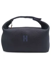 HERMES エルメス ブリッドアブラック GM キャンバスポーチ ネイビー×ブラックのサムネイル