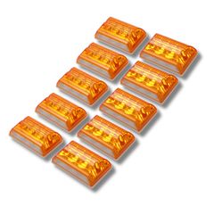 【即納】マーカーランプ サイドマーカー トラック 角型 黄色 10個 LED 24V 四角型 ダウンライト付き デコトラ マーカーステー セット アンバー オレンジ (イエロー)