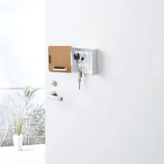 新品 送料無料 山崎実業 キーボックス RIN リン マグネットキーフック2段 ナチュラル｜沖縄発送不可【SPORTUS】