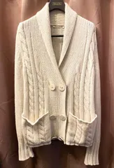 MADE IN ITALY製 SEE BY CHLOĒ ショールカラーケーブルニットカーディガン アイボリー 38サイズ