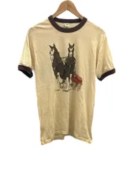 ヴィンテージ vintage 70s~80s 70's 80's BUDWEISER BEER バドワイザー ビール 企業Tee リンガーT プリント アメリカ製 MADE IN USA シングルステッチ Tシャツ Lサイズ 101MT-3205