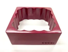 GUCCI グッチ スクエア バングル Mサイズ □V刻印 ワインレッド イタリア製