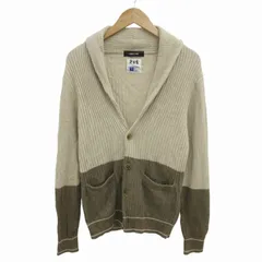コムサメン COMME CA MEN カーディガン ニット 麻 リネン混 ショールカラー バイカラー M ベージュ 茶 ブラウン /HD 0819 ■GY31のサムネイル