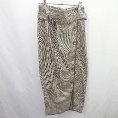 ◇ ⊂ MURUA ムルーア 千鳥格子 ロング Aライン フロントボタンAラインスカート サイズM ブラウン系 レディース E  【1508060025128】