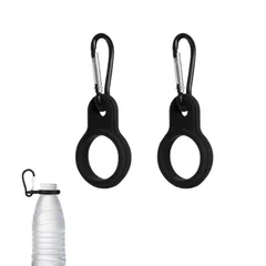 【人気商品】LeTradeJP ペットボトルホルダー 携帯便利 ボトルフック 耐久性 柔軟性 持ち歩き バックパック 小型 アウトドア ハイキング キャンプ 登山に 吊り下げ 水分補給 2個入り 9CM*3.5CM ブラック