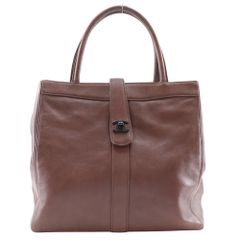 【CHANEL】シャネル ココマーク ラムスキン 茶 レディース トートバッグ