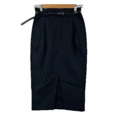 美品 IENA イエナ 無地 春夏 SS ロングスカート コットン ブラック レディース 36【古着】【中古】【送料無料】