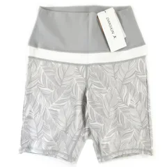 水陸両用 定1.1万 新品 DANSKIN ダンスキン 吸汗速乾 ストレッチ UVケア WATER REC PRINT RISE-UP SHORT ウォーター レック プリント ライズアップ ショート レギンス ヨガ ピラティス 灰 DC20151P