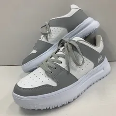 メンズスニーカー　フェイクレザー　カジュアルスニーカー　　ホワイトグレー　no.2413