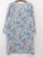 ◇ SOUP スープ 花柄 七分袖 ミニ ワンピース サイズ9 パープル イエロー マルチ レディース P  【中古】 【1208260002195】