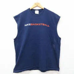 XL/古着 ナイキ NIKE ノースリーブ ビンテージ Tシャツ メンズ 90s バスケットボール ワンポイントロゴ 大きいサイズ コットン クルーネッ