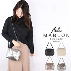 MARLON FIRENZE レザー バッグ マーロン ショルダーバッグ レディース イタリア製 本革 メタリック バッグ 小物 革 メタリック シルバー