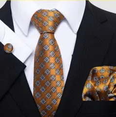 ネクタイ ポケットチーフ カフスボタン　3点セット　結婚式 発表会 イベント パーティー ダンスパーティー 卒業式 入学式 入社式　オレンジ　ゴールド　ライトブルー色　ブラック色　格子柄　ストライプ柄　メンズネクタイ　チーフ　ハンカチ３点　セット 格安 小物