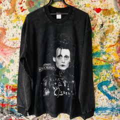 シザーハンズ メンズ ロンT 長袖 秋 冬 ケミカルウォッシュ L XL ロンティー カットソー ハイデザイン 男性 衣類 トップス お洒落 個性的 古着 新品