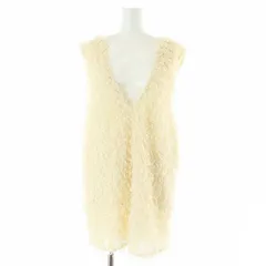 カスタネ Kastane ファーロングベスト フリンジ カーディガン プルオーバー Vネック F アイボリー /AT ■OS