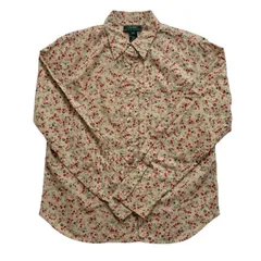 Ralph Lauren ラルフローレン 花柄ワイシャツ ベージュ 赤系 ブラウス トップス レディース Mサイズ