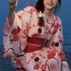 【新品・未使用】浴衣 レディース 着物 兵児帯付き セット 花柄 梅 ピンク系 ポリエステル素材 軽量 涼しい フリーサイズ 夏祭り 花火大会 シンプルかわいい