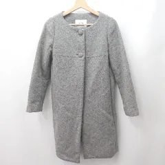 ■ ⊇ SLOBE IENA スローブ イエナ 防寒性良好 長袖 ウールロングコート サイズ36 グレー系 レディース E  【1507280004746】