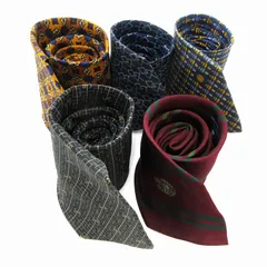 イヴサンローラン ラルフローレン他5点セット ブランドネクタイ 総柄 シルク 赤 レッド マスタード 青 ブルー ダークグリーン /AE ■GY99 ☆AA★