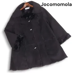 Jocomomola ホコモモラ シビラ 秋冬★ フェイク ムートン Aライン コート Sz.40 レディース 黒