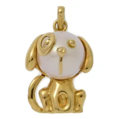 犬 ドッグ アニマルモチーフ・白蝶真珠/シロチョウ/サウスシーパール ペンダントトップ/K18YG-2.6g/イエローゴールド/プレゼント【♀】【A】【レディース】★■583737【中古】