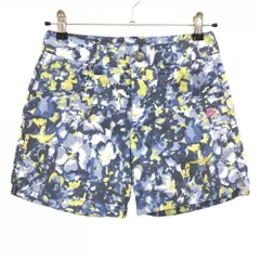 【超美品】キスマーク ショートパンツ ネイビー×白×ライトグリーン 総柄 レディース 5 ゴルフウェア kissmark