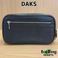 DAKS セカンドバッグ クラッチバッグ メンズ レザー 黒 ブラック ダックス KID