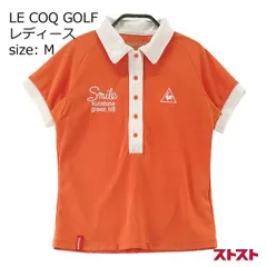LE COQ GOLF ルコックゴルフ 半袖ポロシャツ 刺繍 オレンジ系 M [240001896543]#