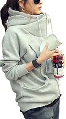 1/2style(ニブンノイチスタイル) 裏 ボア 防寒 ストリート スタンド カラー ブルゾン ジャケット コート レディース( ライトグレー,  XL)