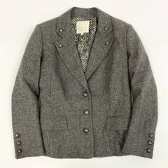 68g24 【美品】GIANFRANCO FERRE ジャンフランコフェレ テーラードジャケット デザインジャケット サイズ46 グレー レディース vintageのサムネイル