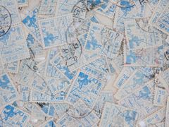日本切手　捕鯨　 25枚　1949年　使用済切手 コラージュ  紙もの