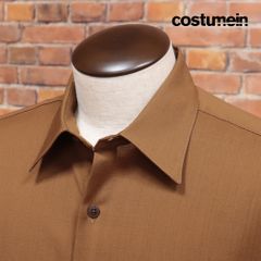 春夏/costumein/48サイズ/BIGシルエット シャツ VALENTINO 清涼ウール 無地 イタリア製 長袖 コストメイン 新品/茶色/ブラウン/kd292/