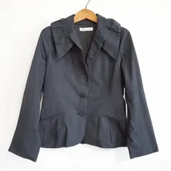 #anc ヒロココシノ HIROKOKOSHINO ジャケット 38 黒 ストライプ レディース [887095]